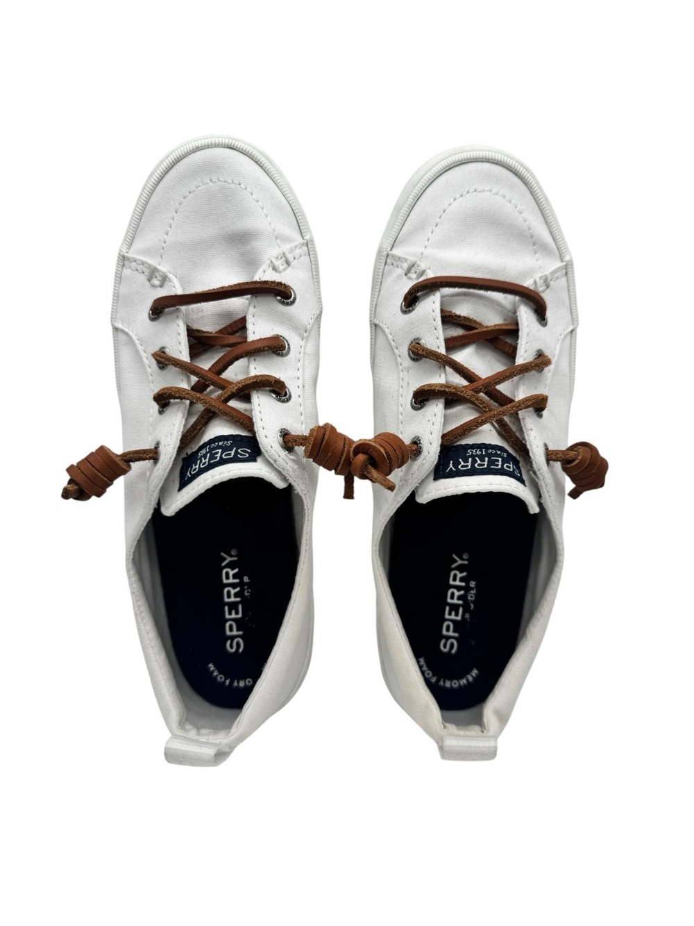 Sperry Crest Vibe Canvas Sneakers White Oat Women's Size 6
